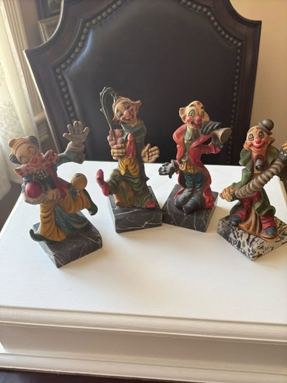 Vintage Italian Fontanini Clown Figurine Set